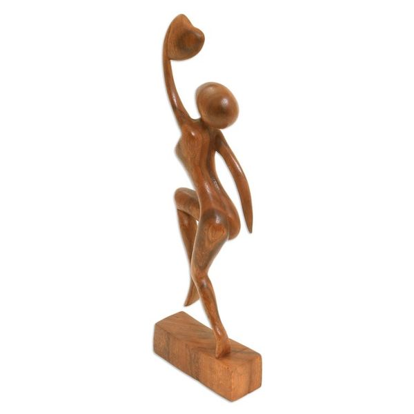Alternate image for Hand Made Romantic Wood Sculpture Reaching for Love