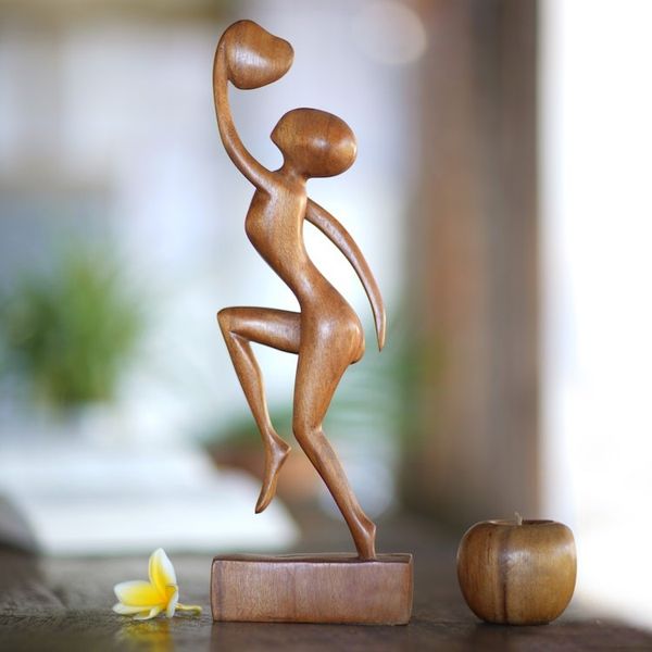 Alternate image for Hand Made Romantic Wood Sculpture Reaching for Love