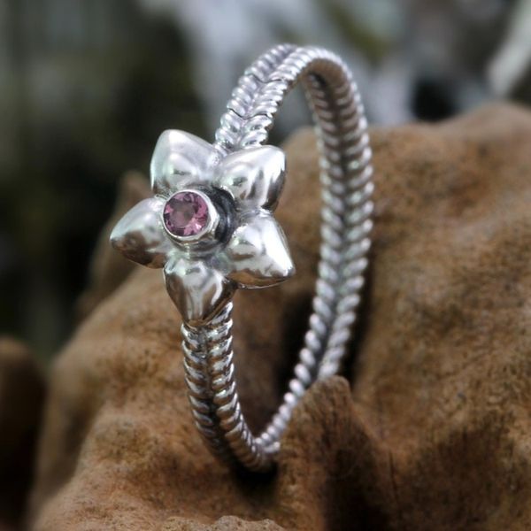 Alternate image for Pink Tourmaline and Sterling Silver Ring October Marigold