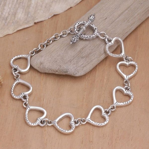 Alternate image for Sterling Silver heart bracelet Story of Love