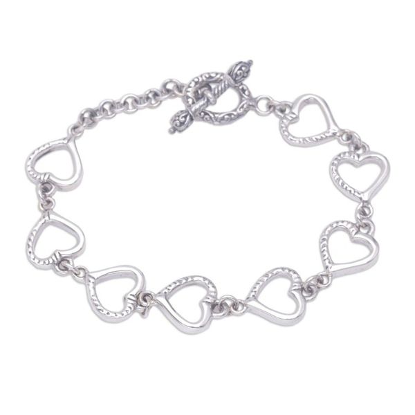 Alternate image for Sterling Silver heart bracelet Story of Love
