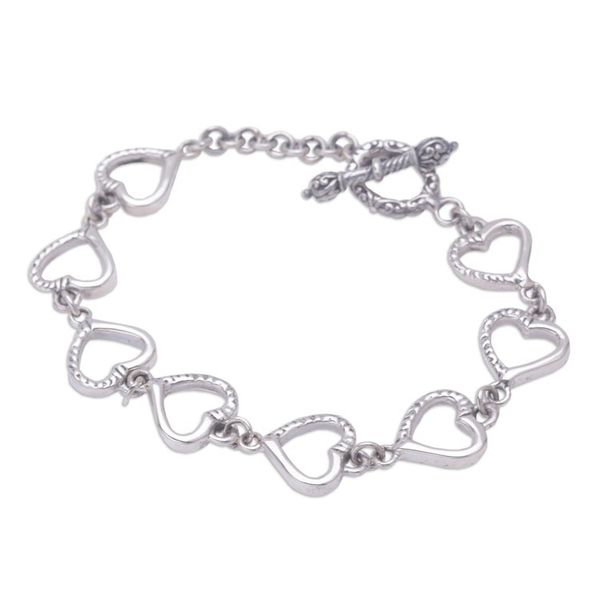 Alternate image for Sterling Silver heart bracelet Story of Love