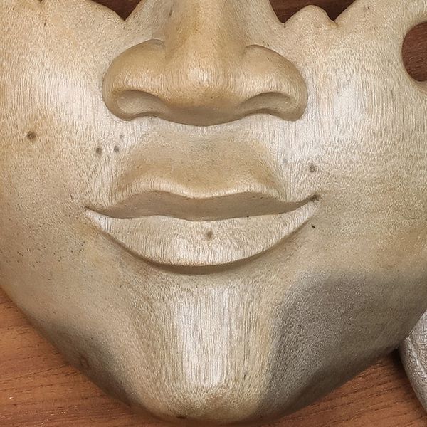 Alternate image for Hand Made Modern Wood Mask Optimist