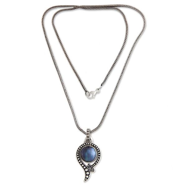 Alternate image for Handcrafted Sterling Silver and Pearl Necklace Sky Catcher