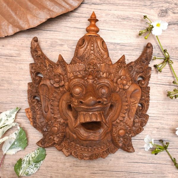 Alternate image for Wood Mask Depicting Kumbakarna from the Ramayana Epic Evil Kumbakarna