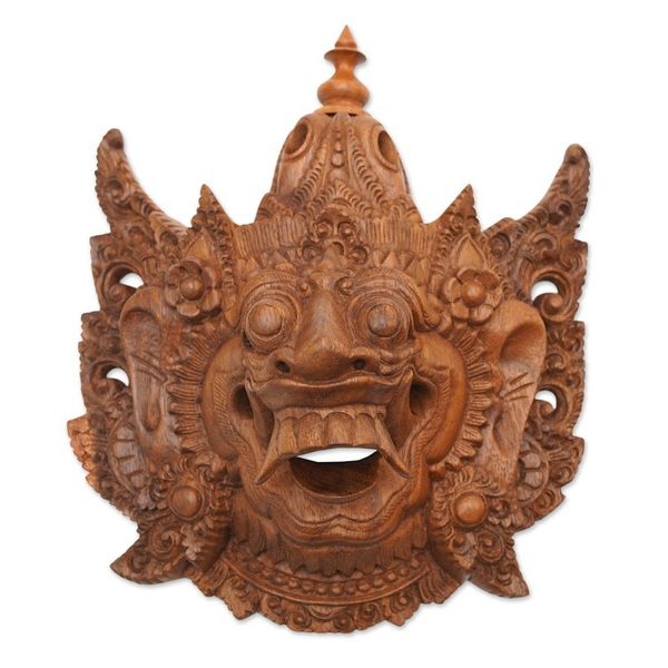 Alternate image for Wood Mask Depicting Kumbakarna from the Ramayana Epic Evil Kumbakarna