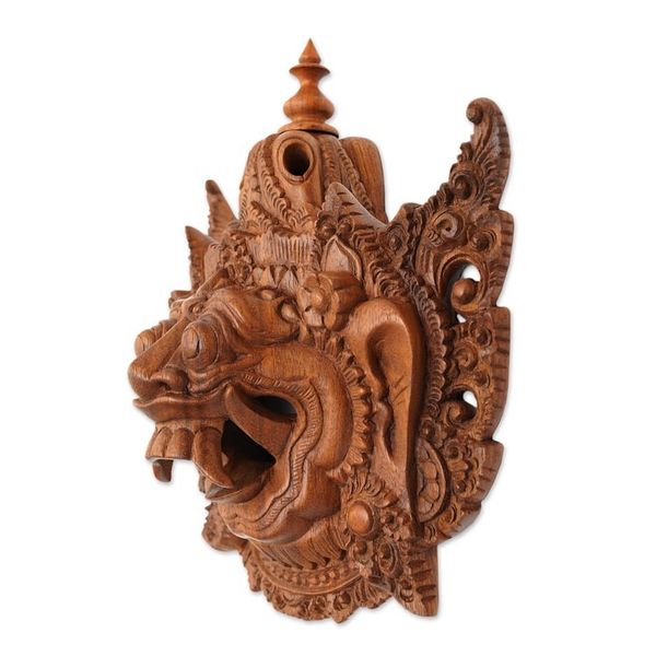 Alternate image for Wood Mask Depicting Kumbakarna from the Ramayana Epic Evil Kumbakarna