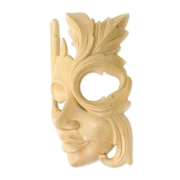Alternate image for Modern Hibiscus Wood Mask Blossoming Woman