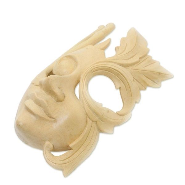 Alternate image for Modern Hibiscus Wood Mask Blossoming Woman
