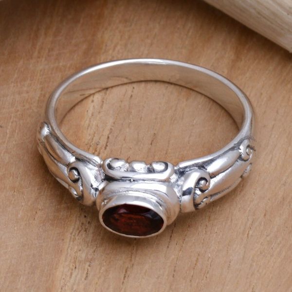 Alternate image for Garnet Solitaire Ring from Indonesia Red Passion