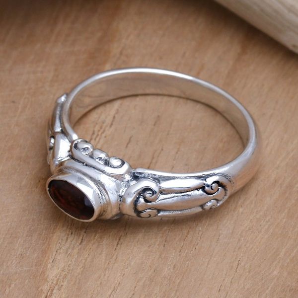 Alternate image for Garnet Solitaire Ring from Indonesia Red Passion