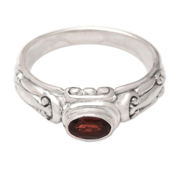 Alternate image for Garnet Solitaire Ring from Indonesia Red Passion