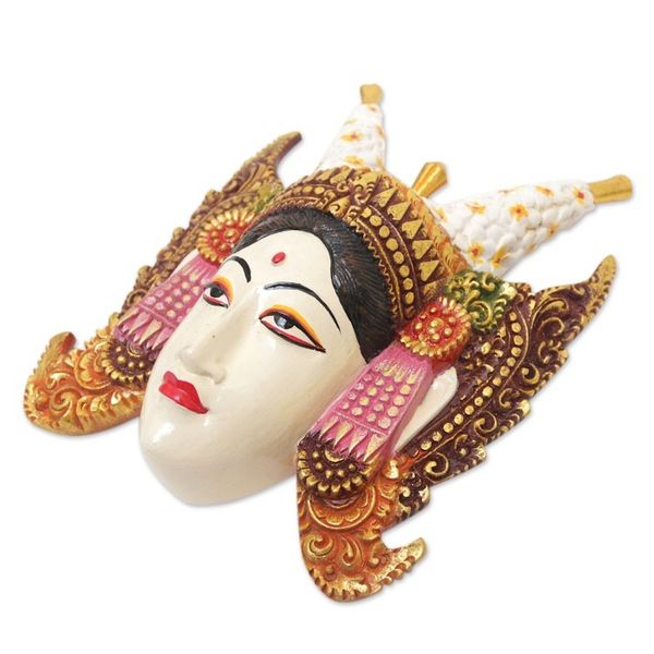 Alternate image for Unique Cultural Wood Mask Beautiful Legong Dancer