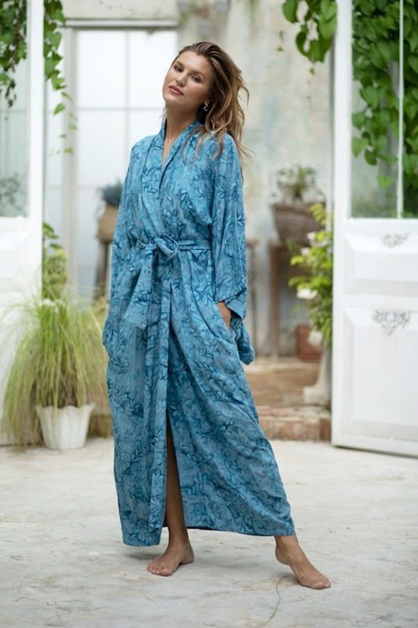 Alternate image for Womens Batik Patterned Robe Garden of Illusion