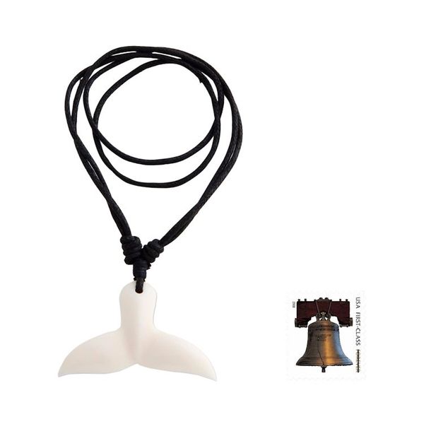 Alternate image for Handcrafted Cow Bone Pendant Necklace Whale Tail