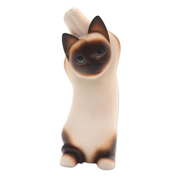 Alternate image for Wood statuette Siamese Cat Stretch
