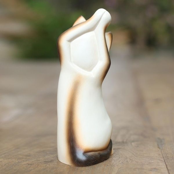 Alternate image for Wood statuette Siamese Cat Stretch