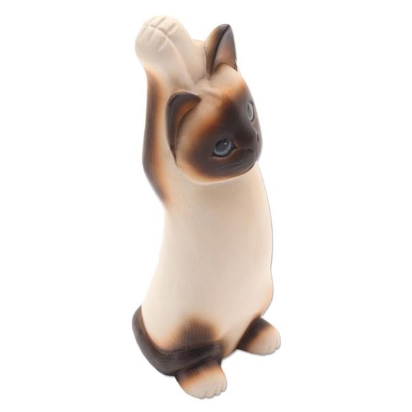 Alternate image for Wood statuette Siamese Cat Stretch