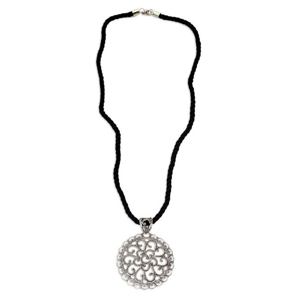 Alternate image for Sterling Silver Pendant Necklace Bali Medallion