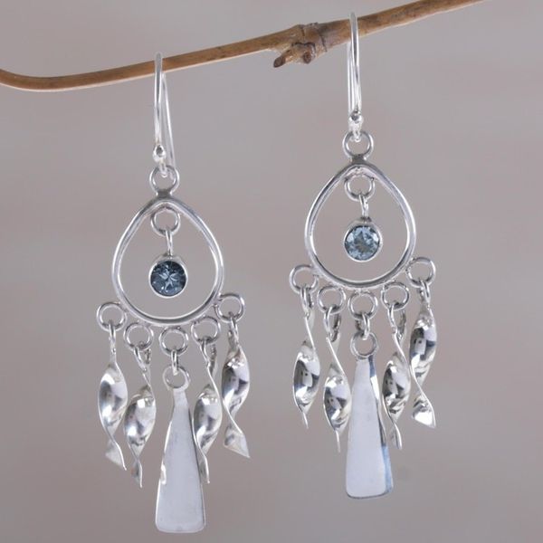 Alternate image for Topaz chandelier earrings Blue Wind Chime