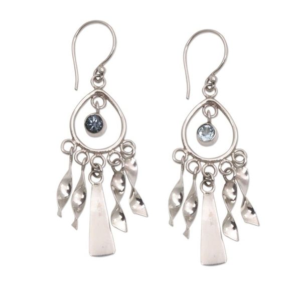 Alternate image for Topaz chandelier earrings Blue Wind Chime