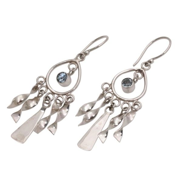 Alternate image for Topaz chandelier earrings Blue Wind Chime