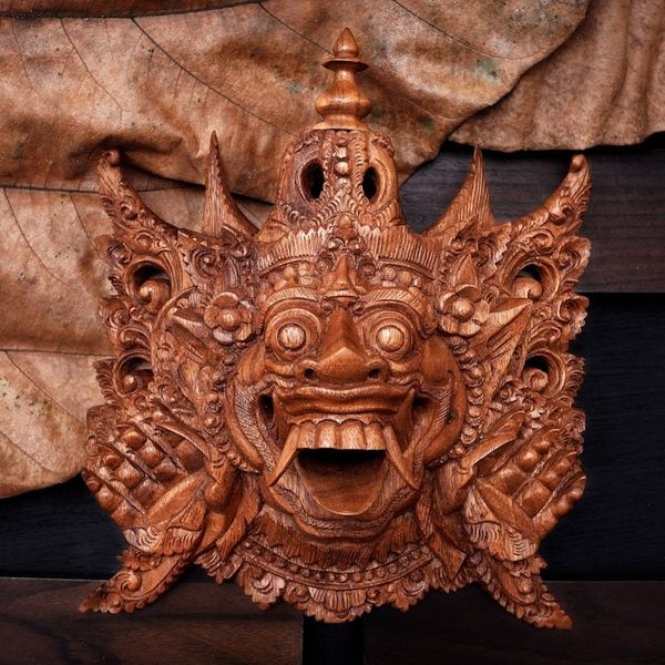Alternate image for Balinese Carved Wood Mask Depicting Alengka King of Alengka Rahwana King of Alengka