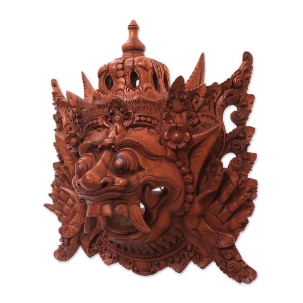 Alternate image for Balinese Carved Wood Mask Depicting Alengka King of Alengka Rahwana King of Alengka