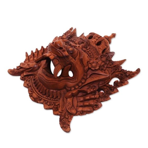 Alternate image for Balinese Carved Wood Mask Depicting Alengka King of Alengka Rahwana King of Alengka