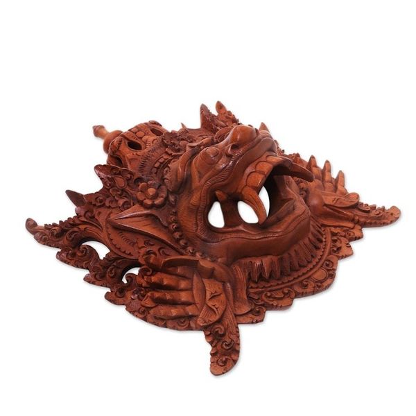 Alternate image for Balinese Carved Wood Mask Depicting Alengka King of Alengka Rahwana King of Alengka