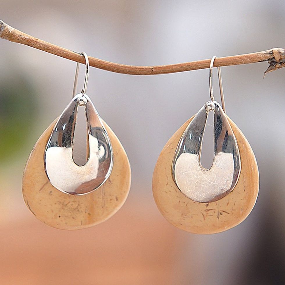 Coconut Shell Dangle Earrings 'Tribute'