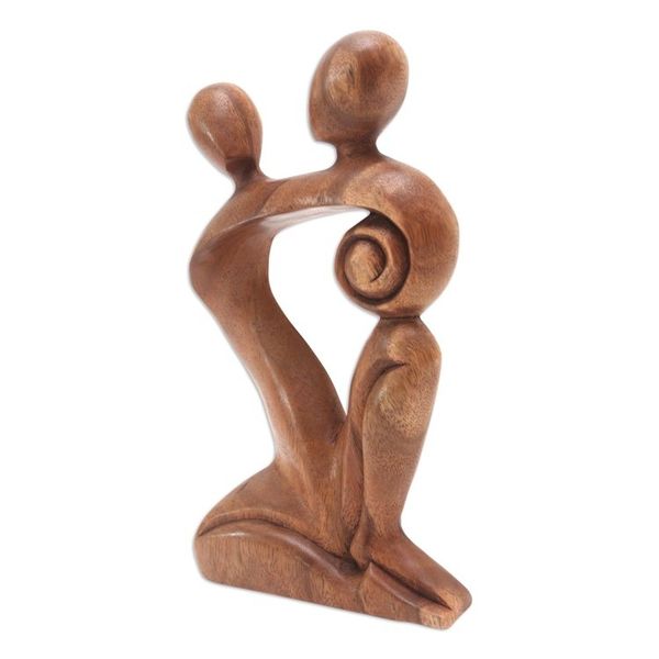 Alternate image for Indonesian Romantic Wood Sculpture Dreaming of You