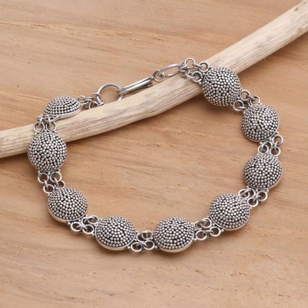 Alternate image for Sterling silver link bracelet Buttons