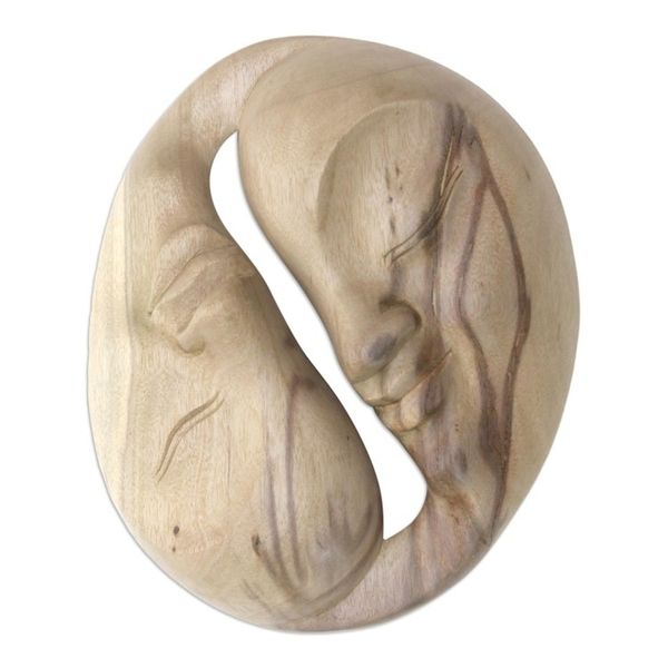 Alternate image for Modern Hibiscus Wood Mask Love Circle