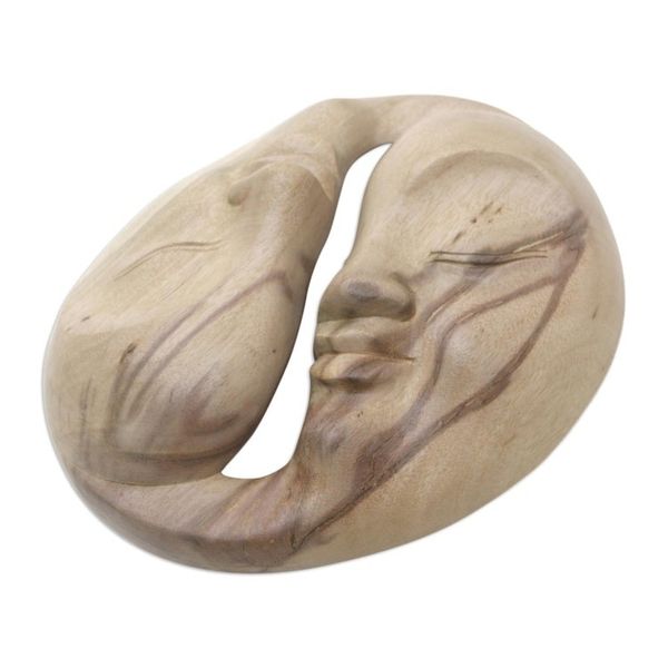 Alternate image for Modern Hibiscus Wood Mask Love Circle