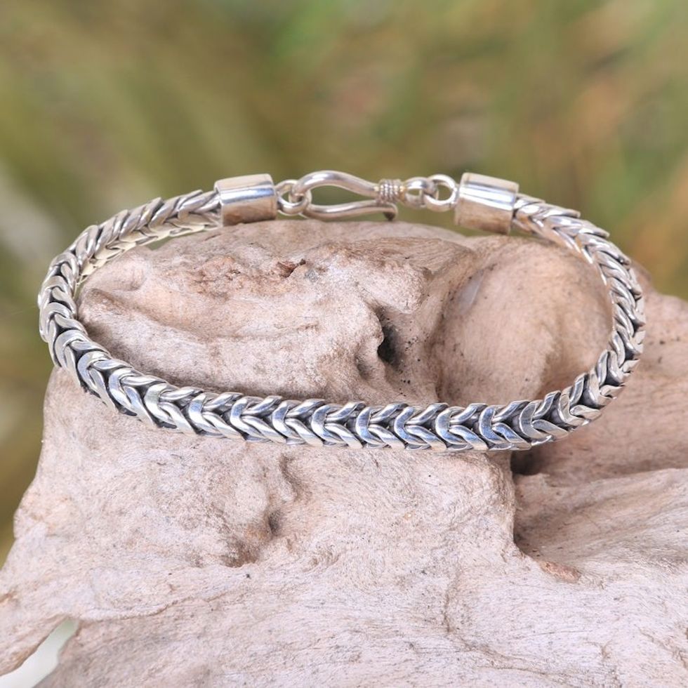 Handmade Sterling Silver Chain Bracelet 'Java Temptation'