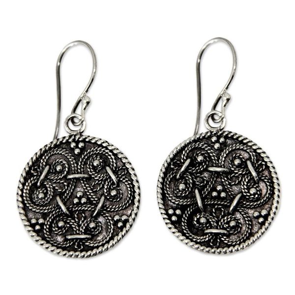 Alternate image for Hand Made Sterling Silver Dangle Earrings Denpasar Treasure