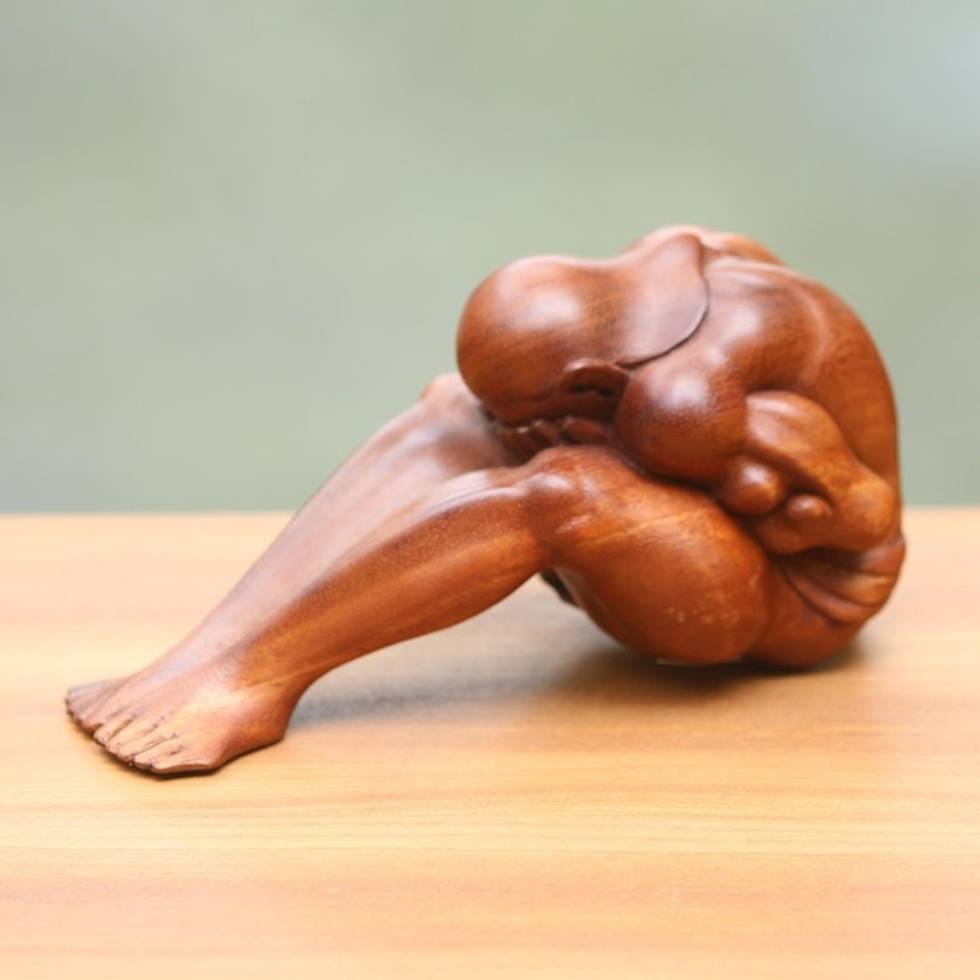 Hand Made Wood Sculpture 'Abstract Yoga'
