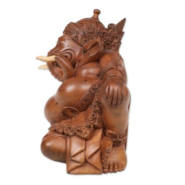 Alternate image for Wood statuette Magnanimous Ganesha