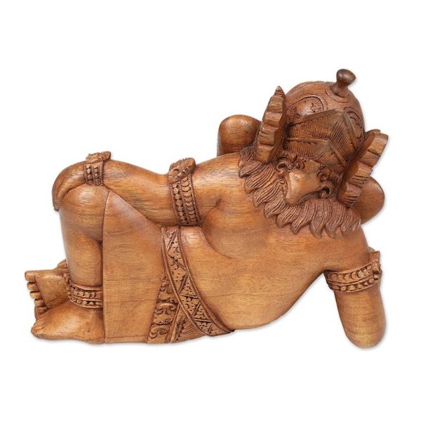 Alternate image for Wood statuette Magnanimous Ganesha