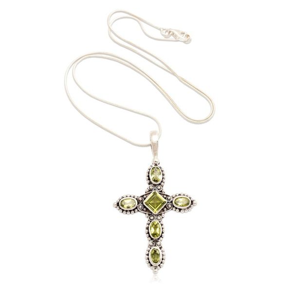 Alternate image for Religious Peridot Necklace Sacred Cross