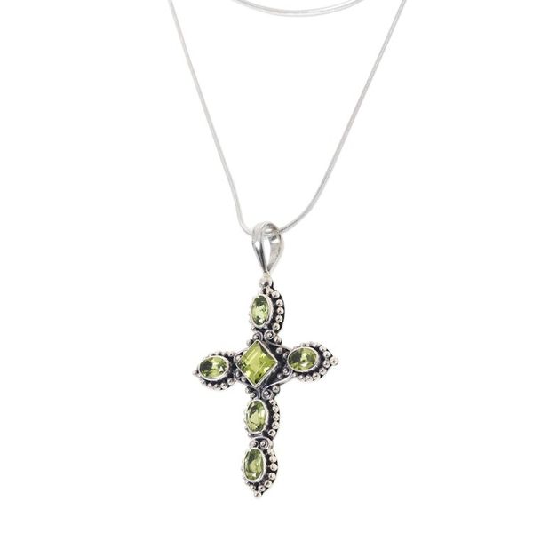 Alternate image for Religious Peridot Necklace Sacred Cross