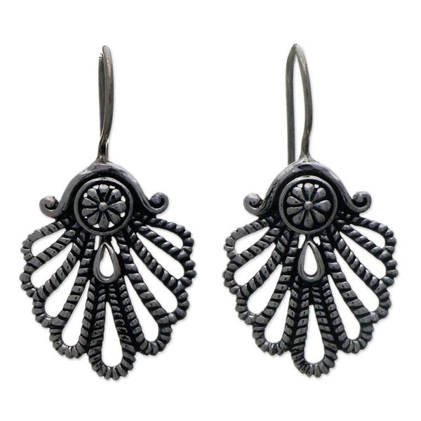 Alternate image for Sterling silver drop earrings Silver Fan
