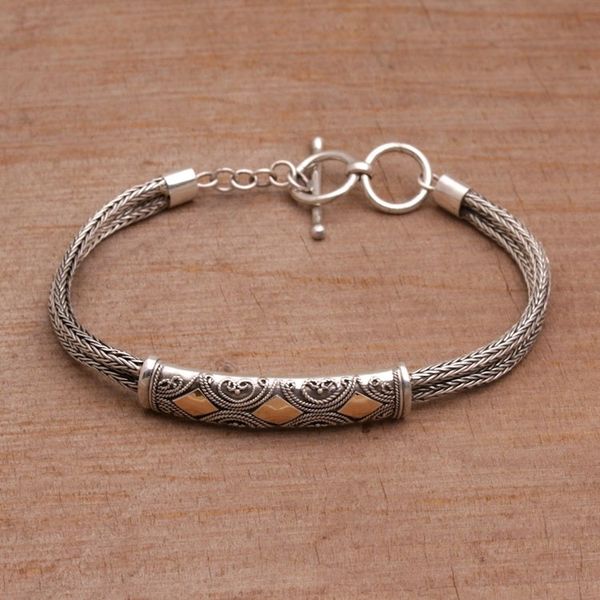 Alternate image for Sterling Silver and Gold Accent Chain Bracelet Majapahit Princess