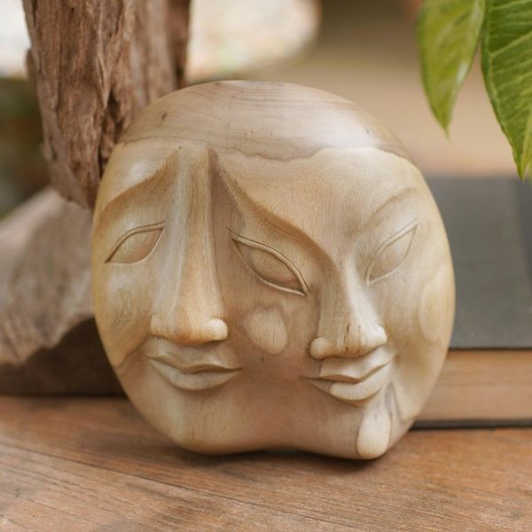 Alternate image for Indonesian Hibiscus Wood Mask Two Dimensions