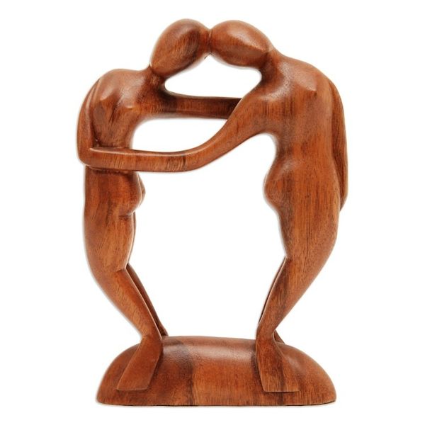 Alternate image for Wood sculpture Couple in Love