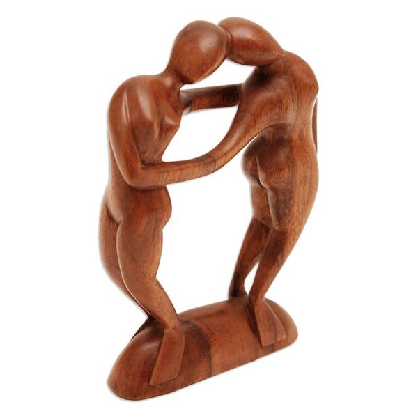 Alternate image for Wood sculpture Couple in Love