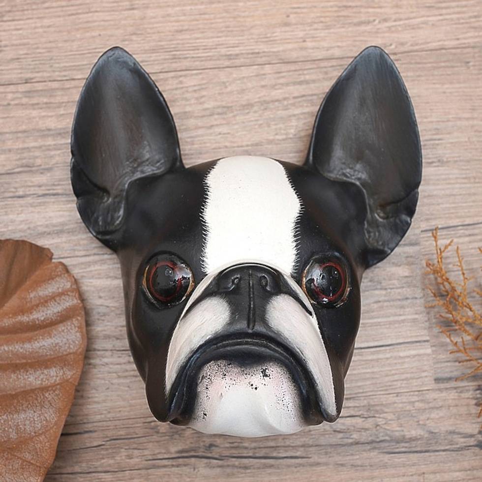 Wood mask 'Sweet Boston Terrier'