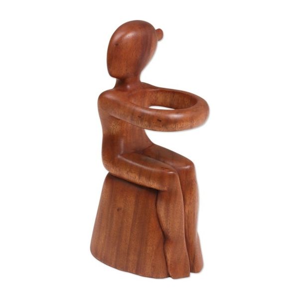 Alternate image for Hand Carved Nude Figure Wine Bottle Holder Embrace