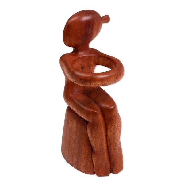 Alternate image for Hand Carved Nude Figure Wine Bottle Holder Embrace